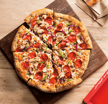 Pizza Hut pizza with toppings